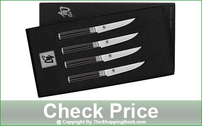 Shun 4-Piece Handcrafted Damascus Steak Knife Set